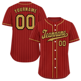 Custom Brown Stripe Fashion Orange Authentic Baseball Jersey